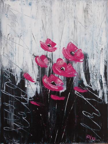 Print of Abstract Expressionism Floral Paintings by Veska Peeva