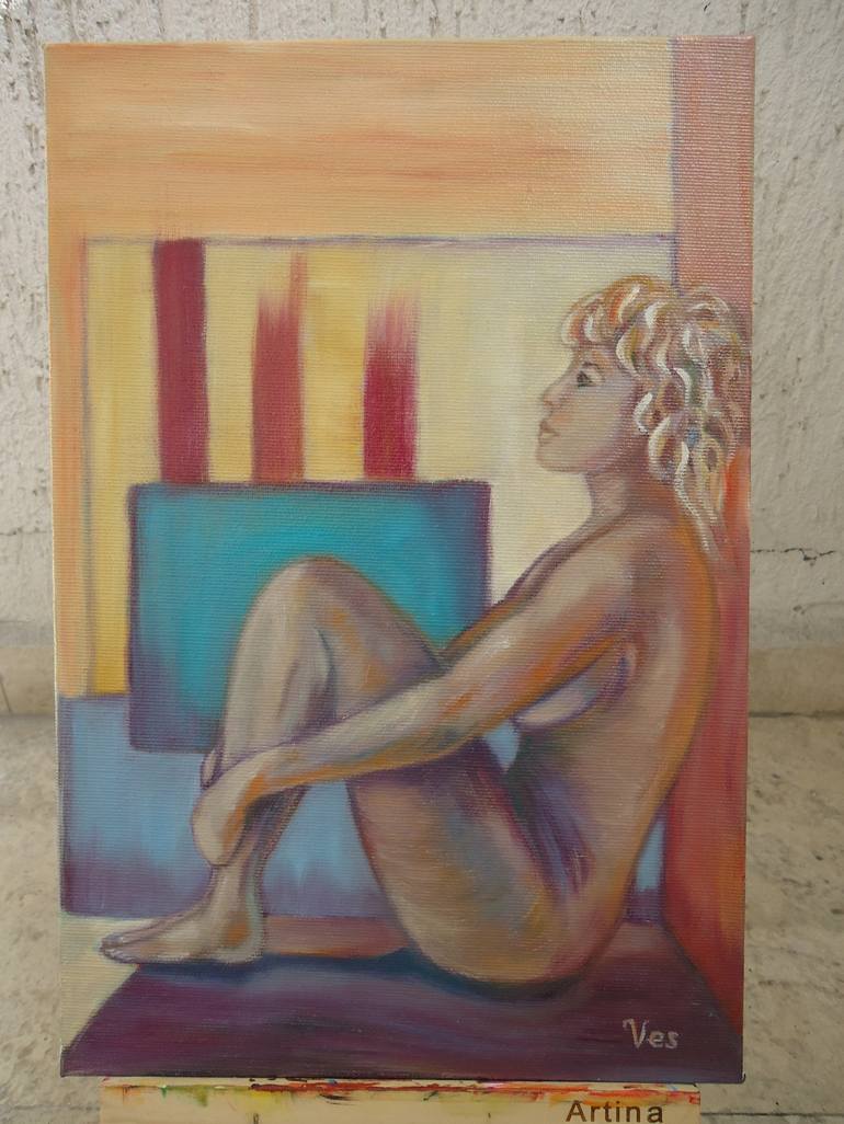 Original Fine Art Women Painting by Veska Peeva