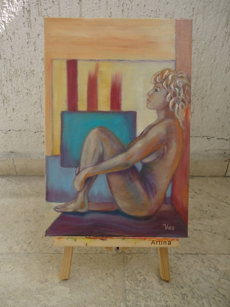 Original Fine Art Women Painting by Veska Peeva