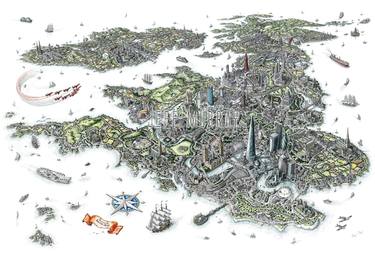 Saatchi Art Artist Jeff Murray; Drawings, “The City of the British Isles - IN COLOUR” #art