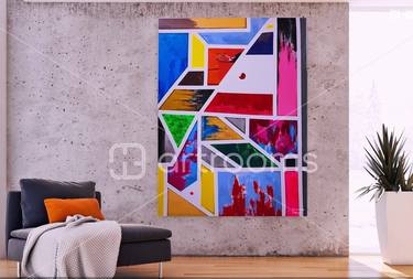 Original Abstract Expressionism Geometric Painting by Naturebella G