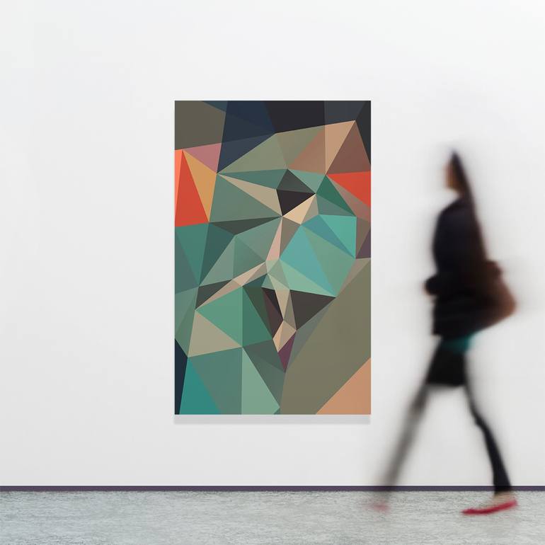 Original Abstract Geometric Painting by Allo - Manuel Herrera