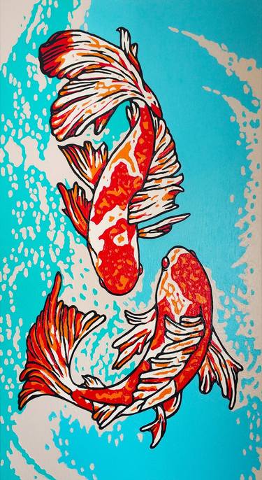Print of Expressionism Fish Paintings by Hakan Ecevit