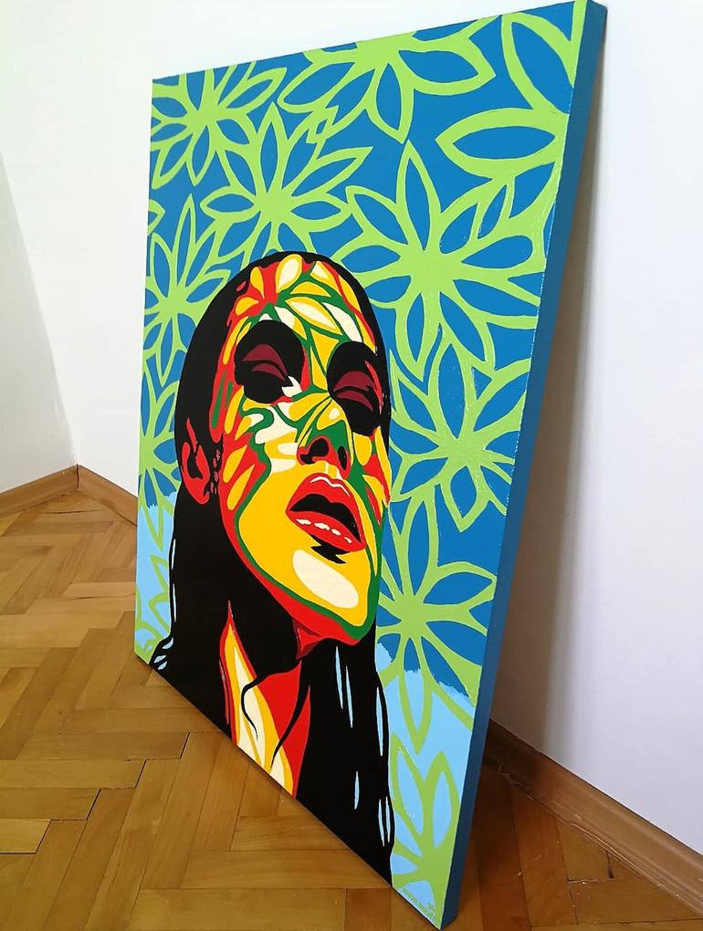 Original Pop Art Women Painting by Hakan Ecevit