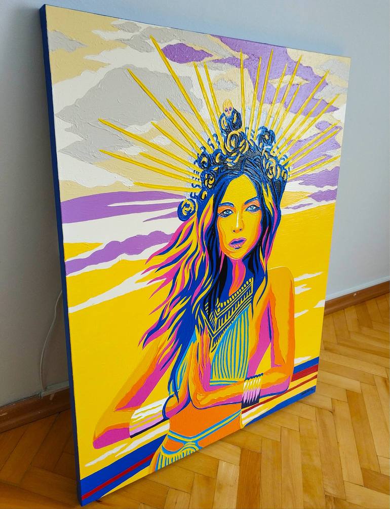 Original Pop Art Women Painting by Hakan Ecevit