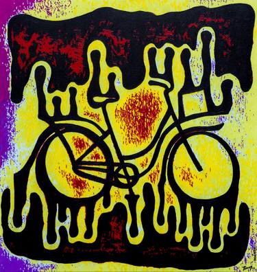 Original Abstract Bicycle Paintings by Hakan Ecevit