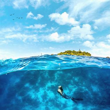 Print of Conceptual Seascape Digital by Scott Gieske