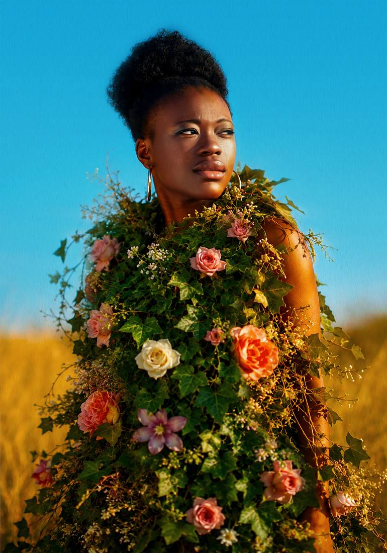 Original Women Digital by Scott Gieske | Conceptual Art on Paper | Portrait of a Woman in Bloom