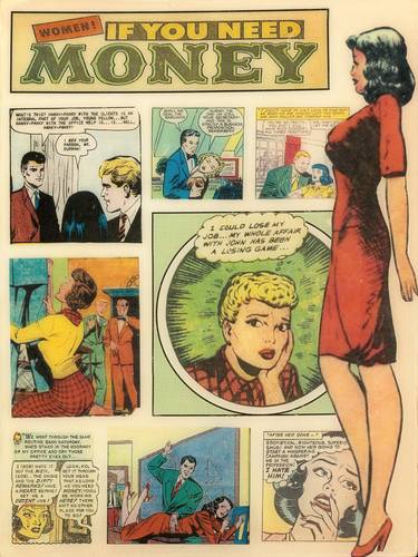 Original Pop Art Women Mixed Media by Julie Lipa