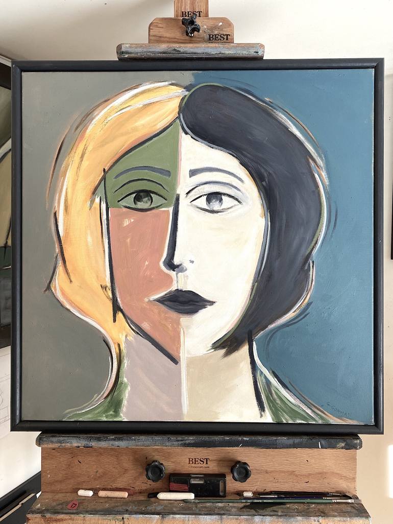 Original Expressionism Portrait Painting by gregory gorman