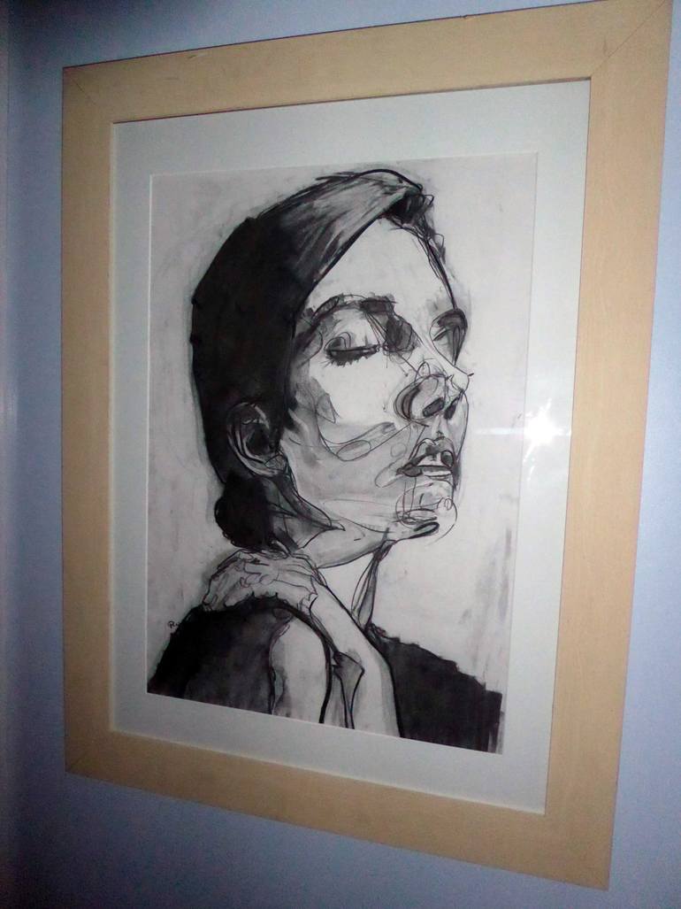 Original Expressionism People Drawing by Peter Wood