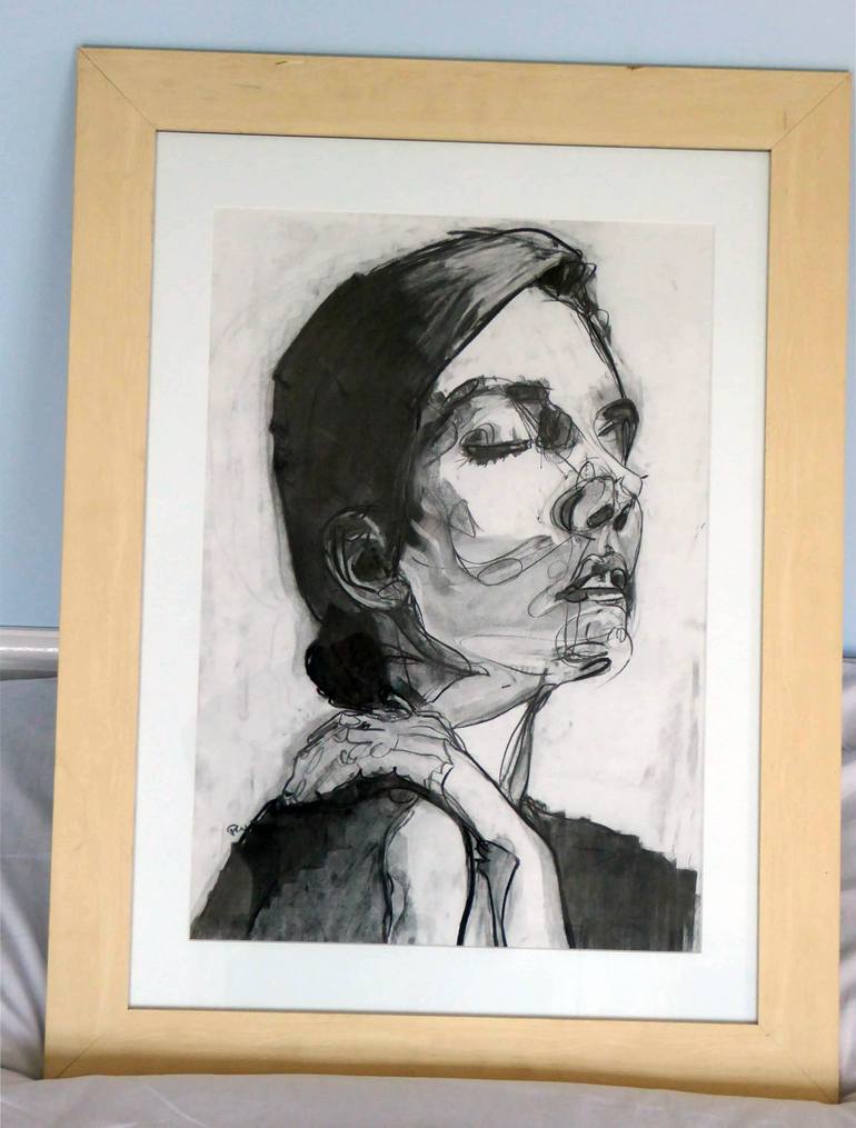 Original Expressionism People Drawing by Peter Wood