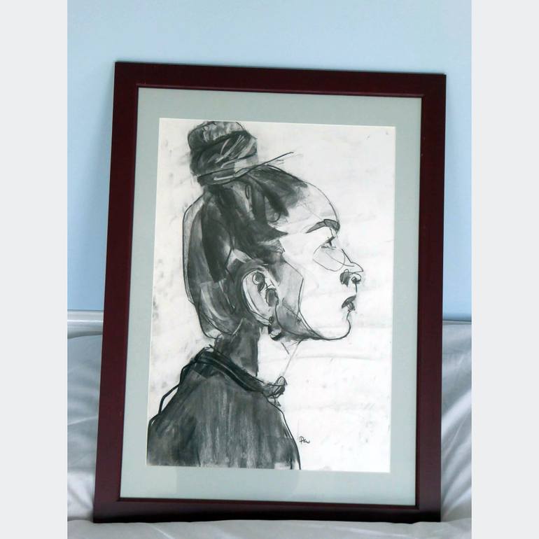 Original Expressionism People Drawing by Peter Wood