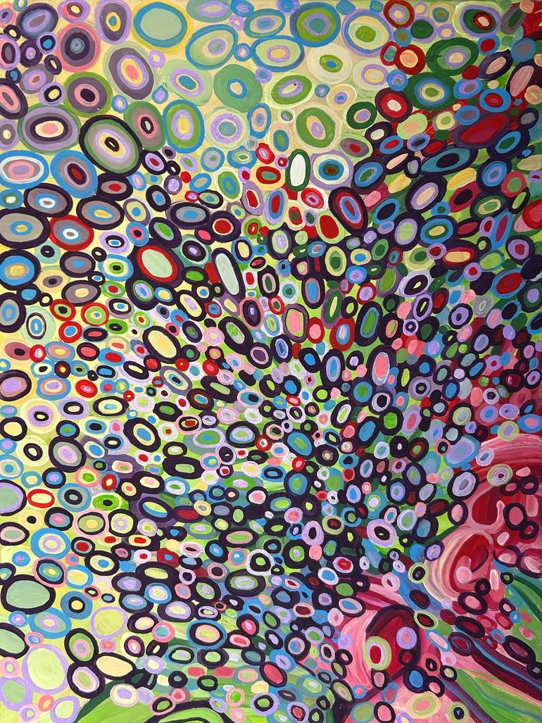 large colorful abstract painting Painting by Julia Brinkfrau