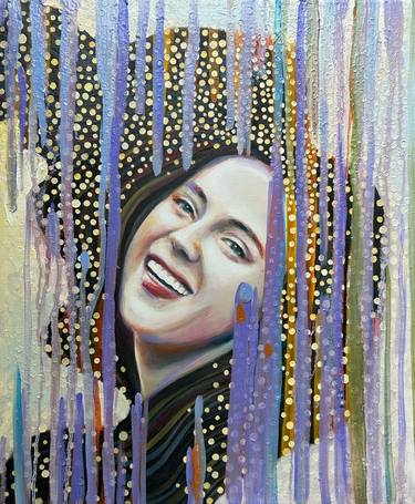 female portrait contemporary colorful painting thumb
