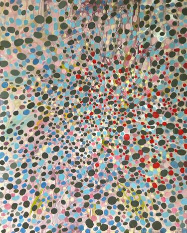 Abstract pointillism large acrylic painting thumb