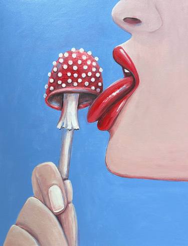 eating mushroom pop art thumb