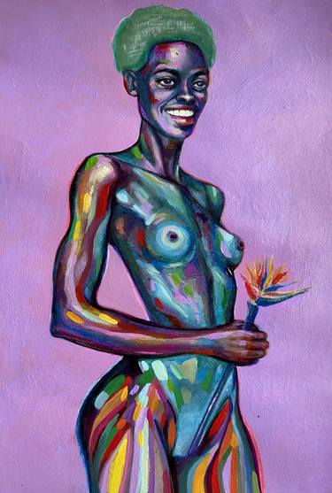 Colorful woman body painting thumb