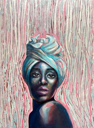 African woman portrait painting thumb