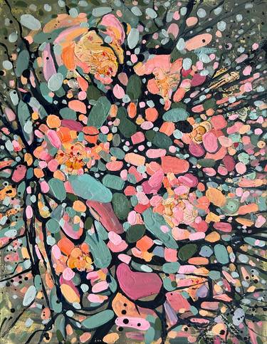 Original Abstract Expressionism Floral Paintings by Julia Brinkfrau
