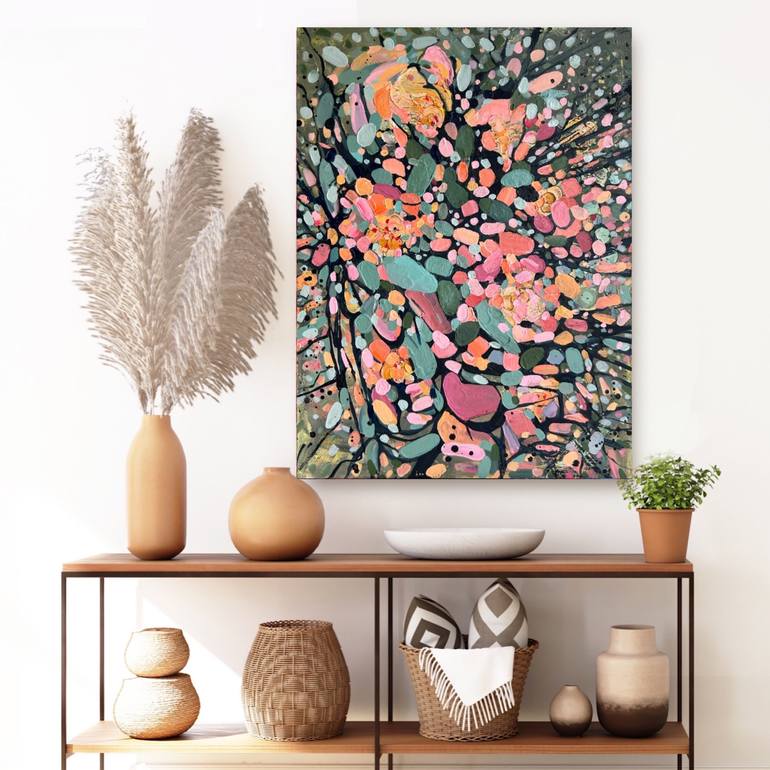 Original Abstract Expressionism Floral Painting by Julia Brinkfrau