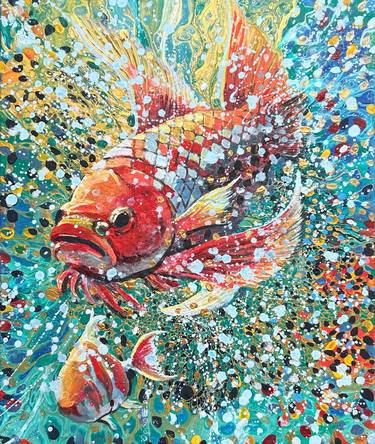 Print of Abstract Expressionism Fish Paintings by Julia Brinkfrau