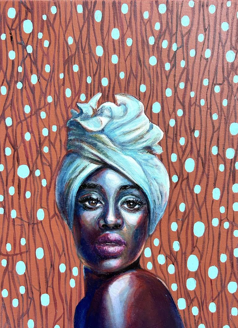 Black woman oil portrait Painting by Julia Brinkfrau | Saatchi Art