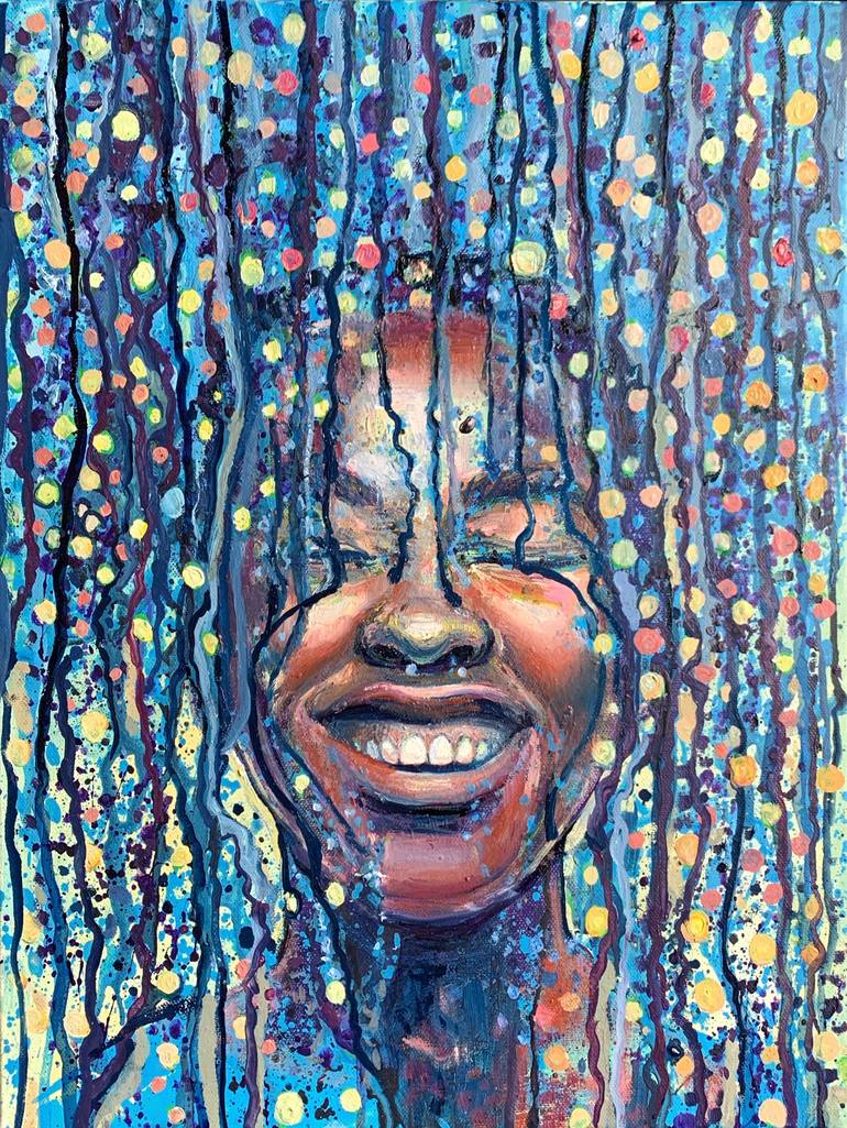 Happy face in the rain Painting by Julia Brinkfrau Saatchi Art