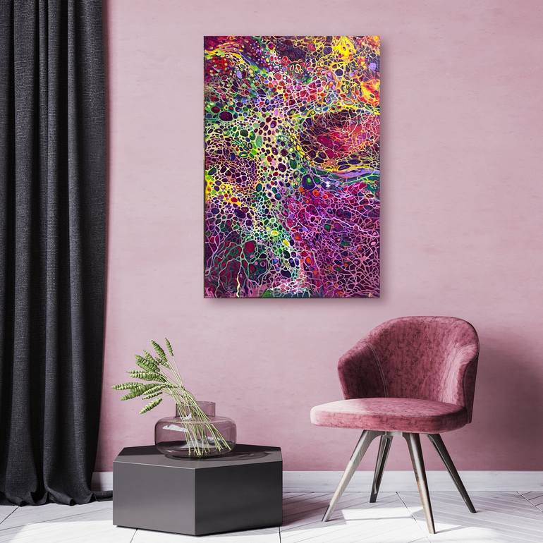 Original Abstract Outer Space Painting by Julia Brinkfrau