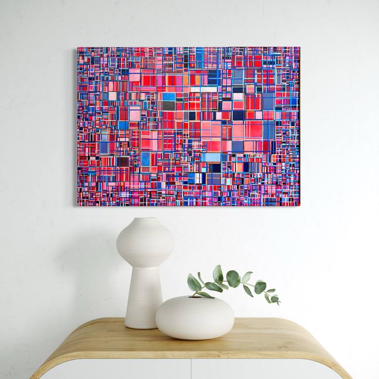 Original Abstract Geometric Painting by Julia Brinkfrau