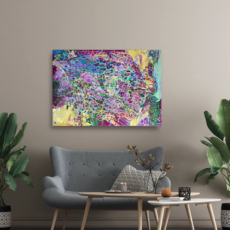 Original Abstract Outer Space Painting by Julia Brinkfrau