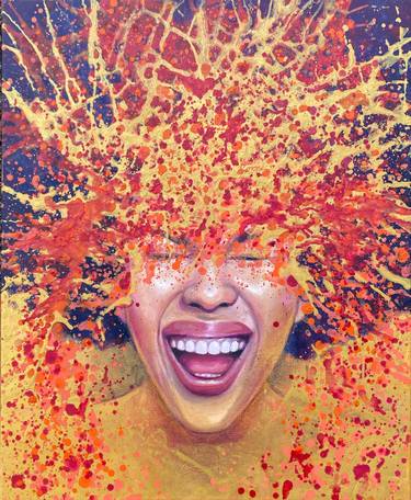 colorful laughing woman portrait thumb