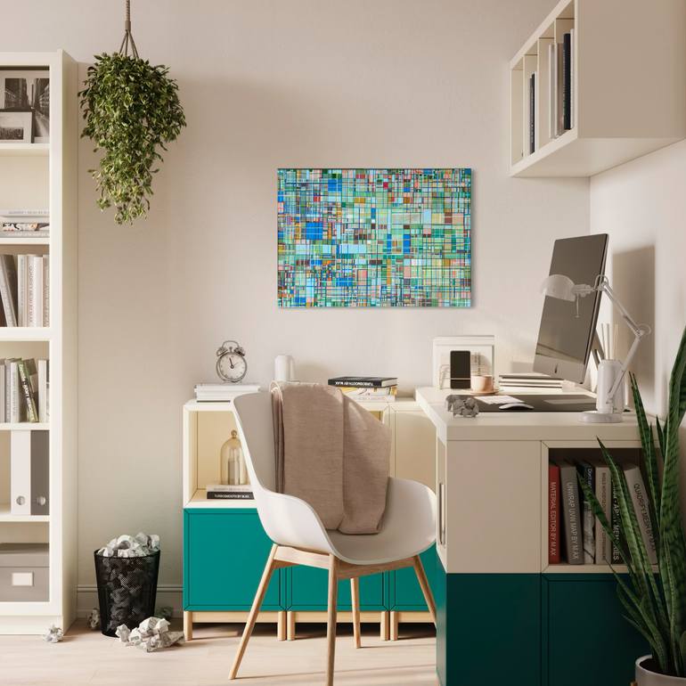 Original Geometric Abstract Painting by Julia Brinkfrau