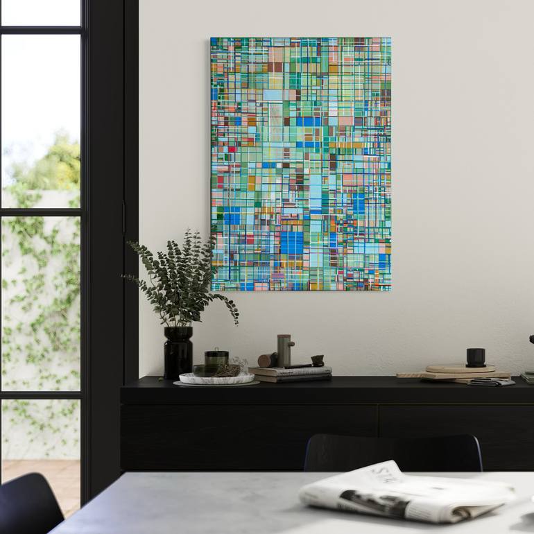 Original Geometric Abstract Painting by Julia Brinkfrau