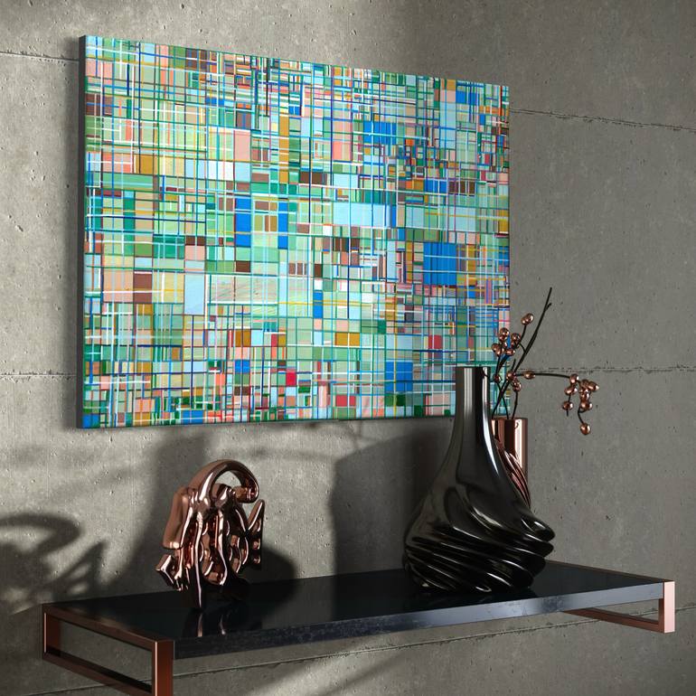 Original Geometric Abstract Painting by Julia Brinkfrau