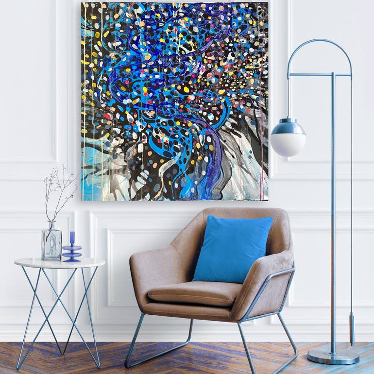 Original Abstract Expressionism Outer Space Painting by Julia Brinkfrau