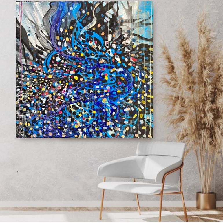 Original Abstract Expressionism Outer Space Painting by Julia Brinkfrau