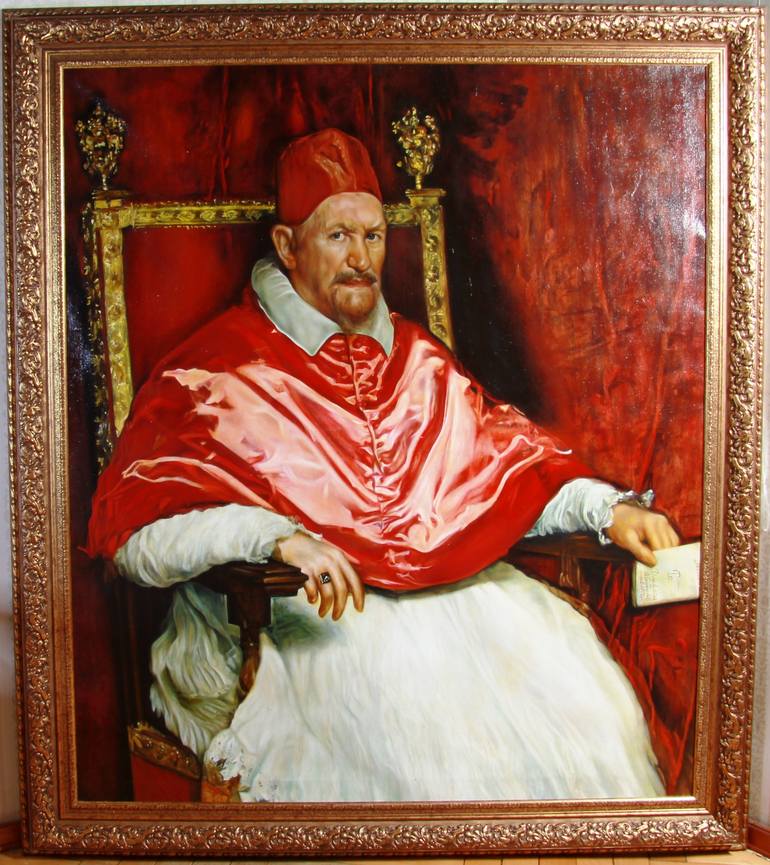 Copy of the portrait of Pope Innocent X of Diego 1650) Painting by Julia Evtushenko | Art