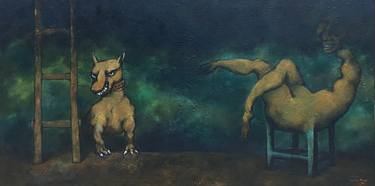 Original Expressionism Dogs Paintings by Muoi Ha Huy