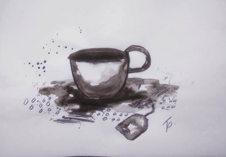 A Cup Of Tea Drawing By Borqna Boko Saatchi Art