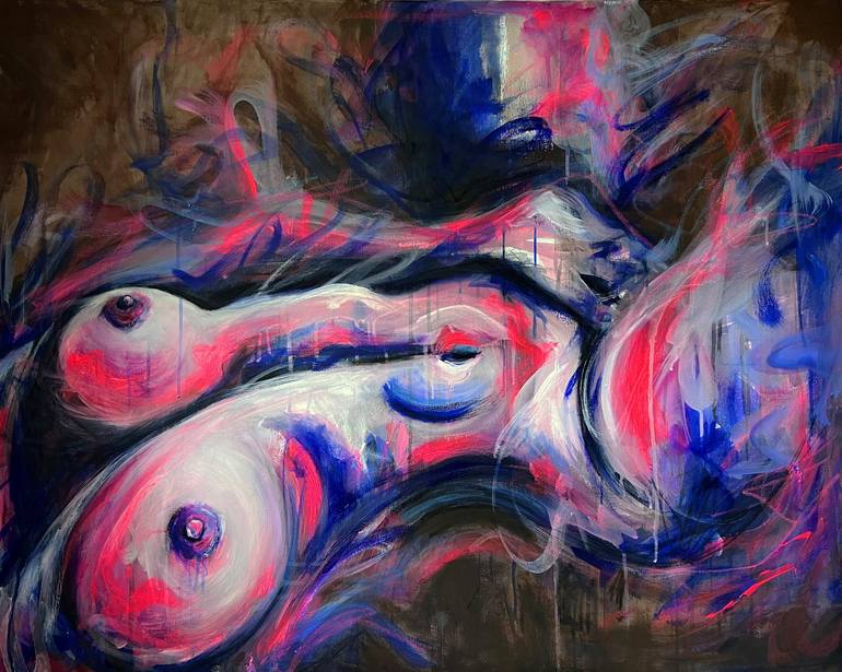 Original Abstract Nude Painting by Gretel Warner