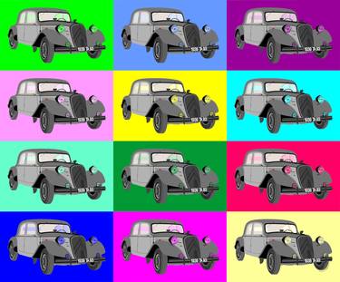 Print of Pop Art Automobile Mixed Media by Nissan Leviathan