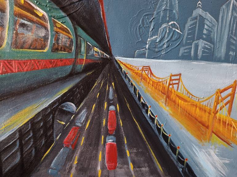 Original Contemporary Train Painting by Godfrey sserugunda