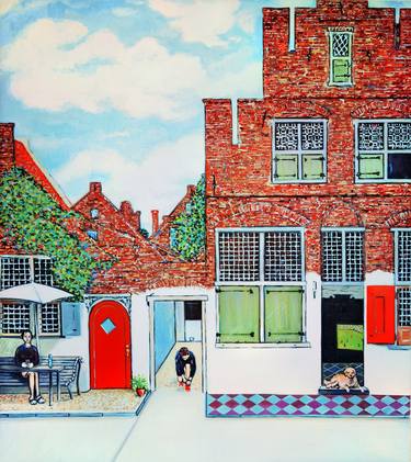 Original Figurative Architecture Paintings by Leo Kogan