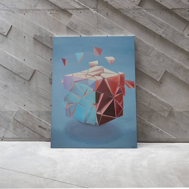Original Art Deco Geometric Painting by Antonio Caloca