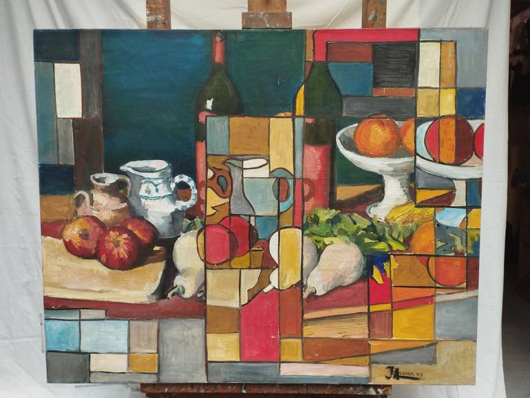 Original Abstract Still Life Painting by Jose Aguirre