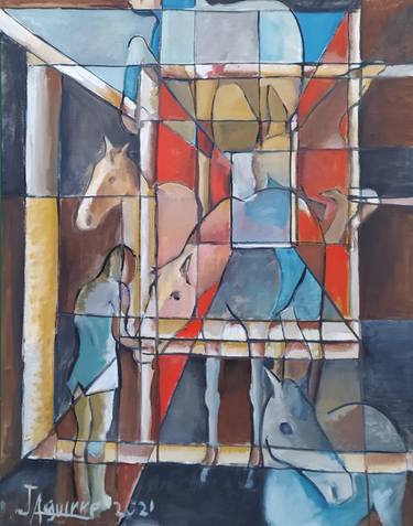 Original Abstract Expressionism Horse Paintings by Jose Aguirre