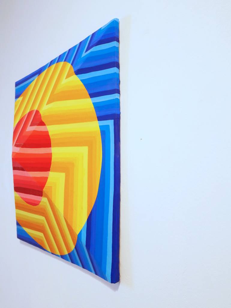 Original 3d Sculpture Patterns Painting by Jessica Moritz