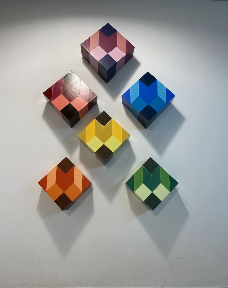 Original Cubism Patterns Sculpture by Jessica Moritz