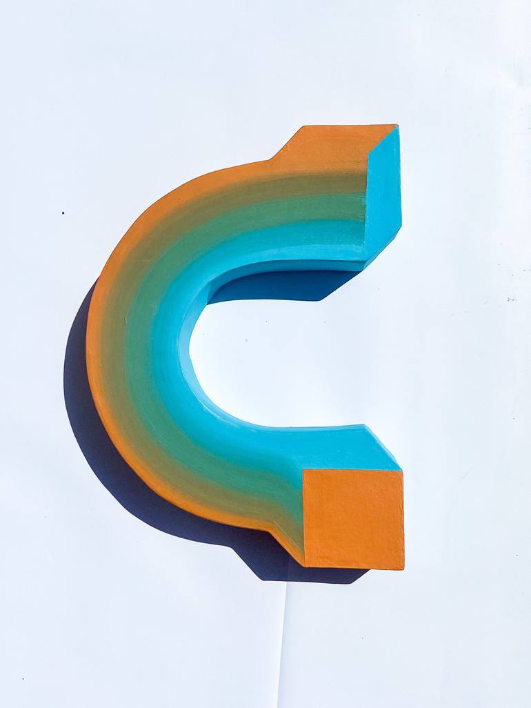 Original Cubism Typography Sculpture by Jessica Moritz